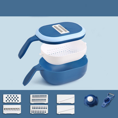 Višenamjenski rezač povrća Kuhinjski rezač krumpira Rende za mrkvu Čelična oštrica Nož Odvodna košara Kuhinjski dodaci