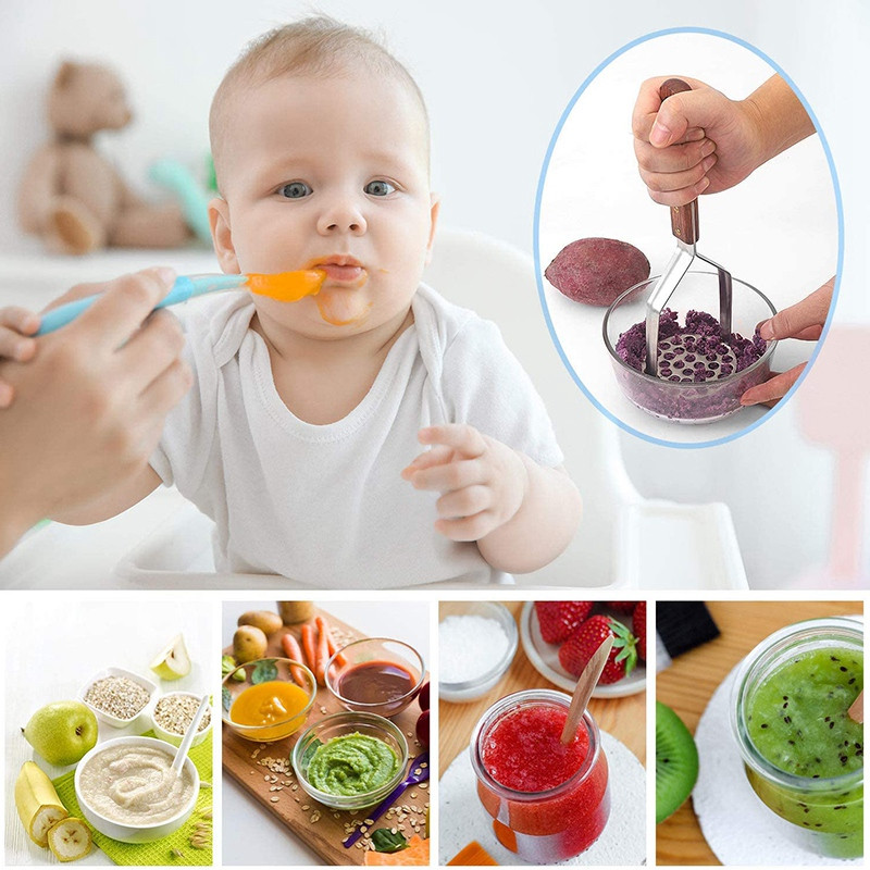 Bulvių grūstuvės nerūdijantis plienas, tvirta, tvirta neslystanti rankena, kurią nėra lengva sulenkti, lengva naudoti, tvirta konstrukcija