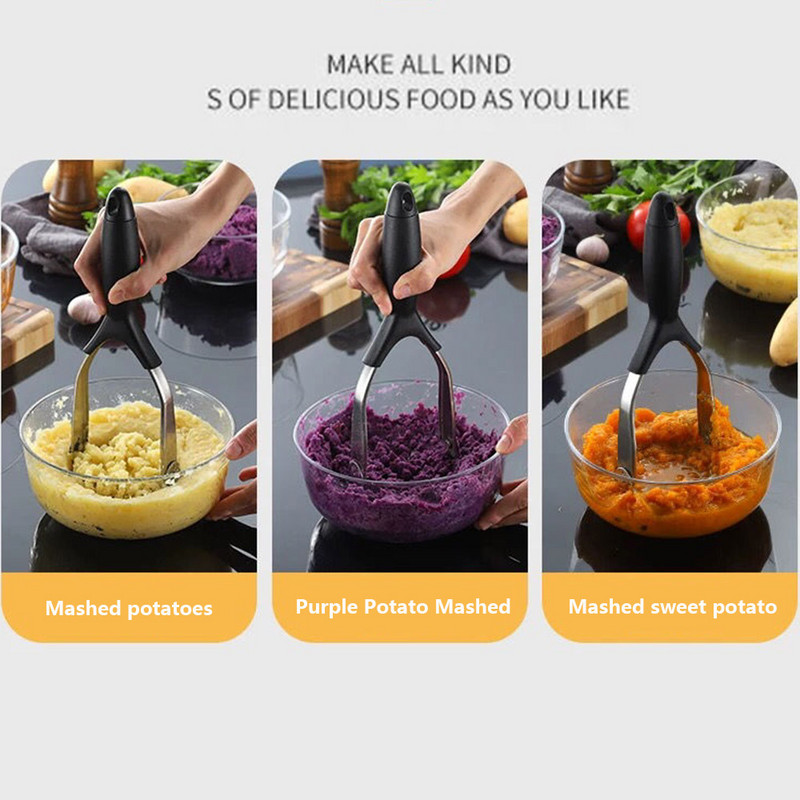 Burgonyafokhagymaprés csúszásmentes fogantyúval Főző Konyhai Szerszám Kis lyukak Cefrézés Avokádóbab Sima Puha markolat Párnázott
