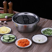 3 db/Szett Multifunkcionális konyhai reszelő sajt rozsdamentes acél lefolyó medencével zöldségekhez gyümölcsökhöz saláta konyhai cikkek