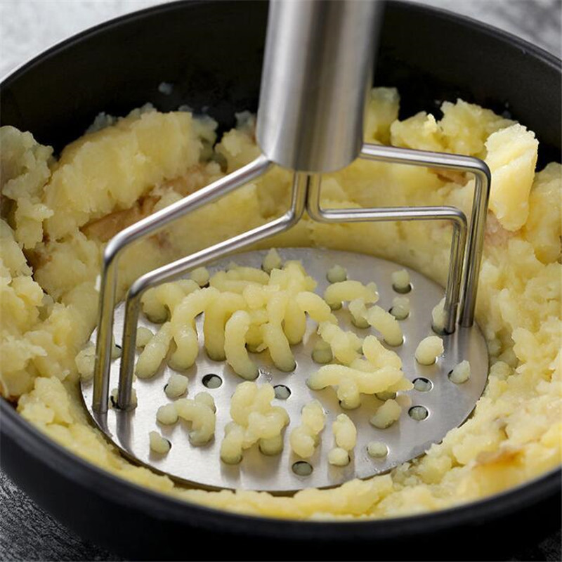 Kétrétegű rozsdamentes acél burgonyanyomó / nyomó sima burgonyapüré Gyümölcs Zöldség Szerszámok Préstörő konyhai eszköz