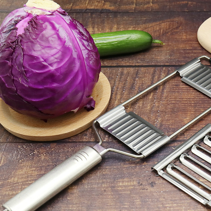 Többfunkciós zöldségreszelő konyhai eszközök Rozsdamentes acél burgonya aprító ételdaráló vágó szeletelő konyhai kiegészítők
