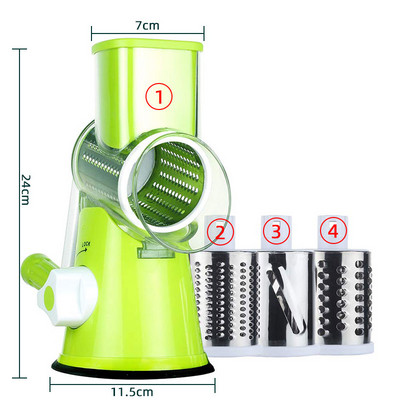 Daržovių pjaustyklės rankinė stalinė būgninė trintuvė buitiniam virtuvės kombainui Namų trintuvė apvaliam smulkintuvui Mandolina