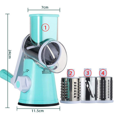 Daržovių pjaustyklės rankinė stalinė būgninė trintuvė buitiniam virtuvės kombainui Namų trintuvė apvaliam smulkintuvui Mandolina