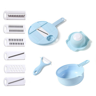 Višenamjenski rezač povrća od 12 komada, ribanje za mrkvu, krumpir, ručno rezanje, sjeckalica, kuhinjski set, alati za voće i povrće