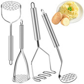 4 buc. zdrobitor de cartofi din oțel inoxidabil zdrobitor de cartofi zdrobitoare de mâncare mașină de zdrobire de usturoi accesorii de bucătărie Gadget de gătit de bucătărie