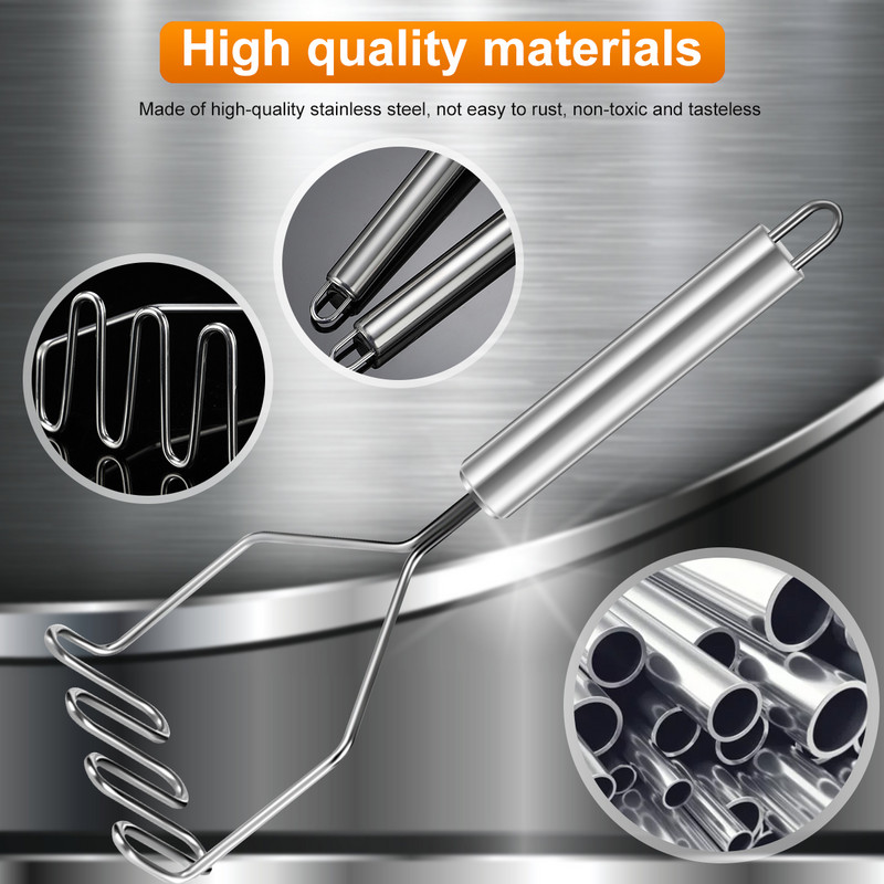 4 buc. zdrobitor de cartofi din oțel inoxidabil zdrobitor de cartofi zdrobitoare de mâncare mașină de zdrobire de usturoi accesorii de bucătărie Gadget de gătit de bucătărie