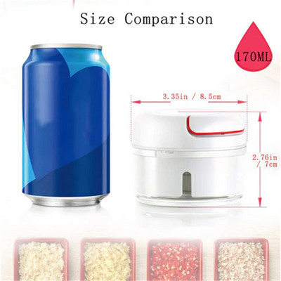 4 az 1-ben kézi elektromos zöldségvágó készlet USB-töltős Gyömbérnyomógép Tartós Chili Zöldségdaráló Konyhai Szerszám