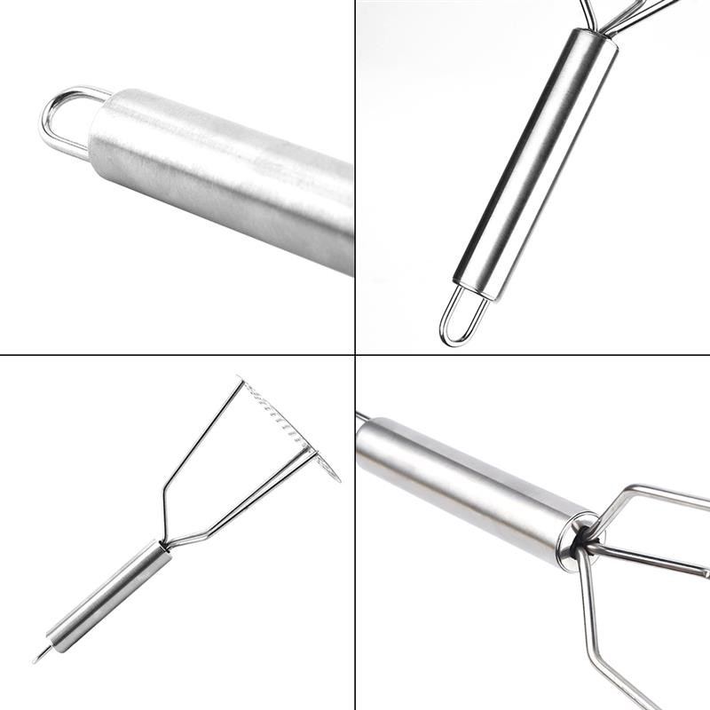 Burgonyanyomó ergonómikus fogantyús kézi rozsdamentes acél ételtörő Konyhai pépesítő zöldség- és gyümölcstartozékok 1db