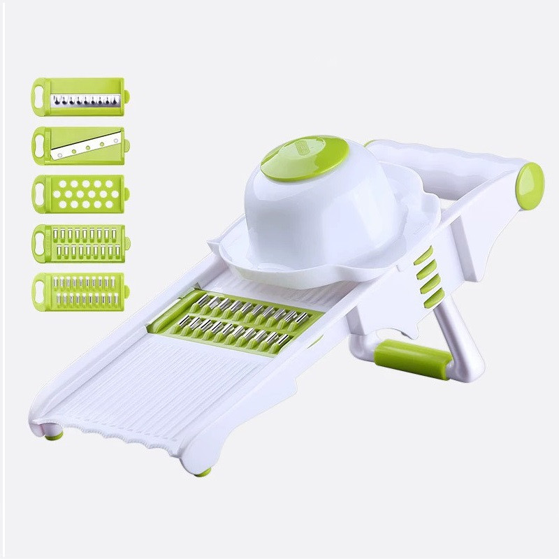 Rebanadora de mandolina con 5 hojas de pelador Multi hoja prilagodljiva mandolina vegetal zanahoria rallador de cebolla