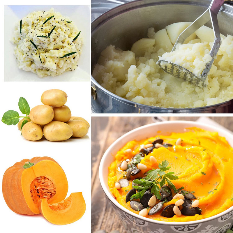 Bulvių grūstuvės iš nerūdijančio plieno Sunkus virtuvė pupelėms avokadų vaisiams Lengva valyti Virtuvės priedai Įrankiai Programėlės 1vnt