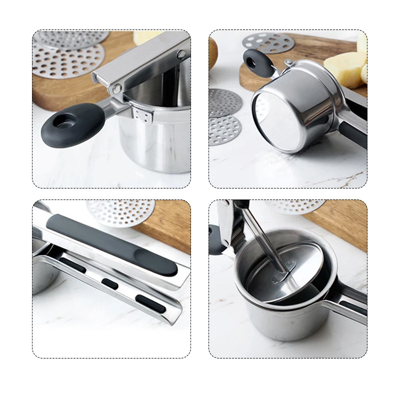 Bulvių smulkintuvas daržovių grūstuvas nerūdijančio plieno grūstų vaisių grūstų bulvių košės spaudimo įrankis