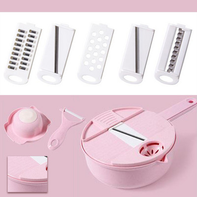 Zöldségvágó szeletelő Konyhai eszközök Rozsdamentes acél műanyag 12 az 1-ben Gyümölcs Burgonya Sárgarépa Hagyma Főző Kütyük Eszköztartozékok