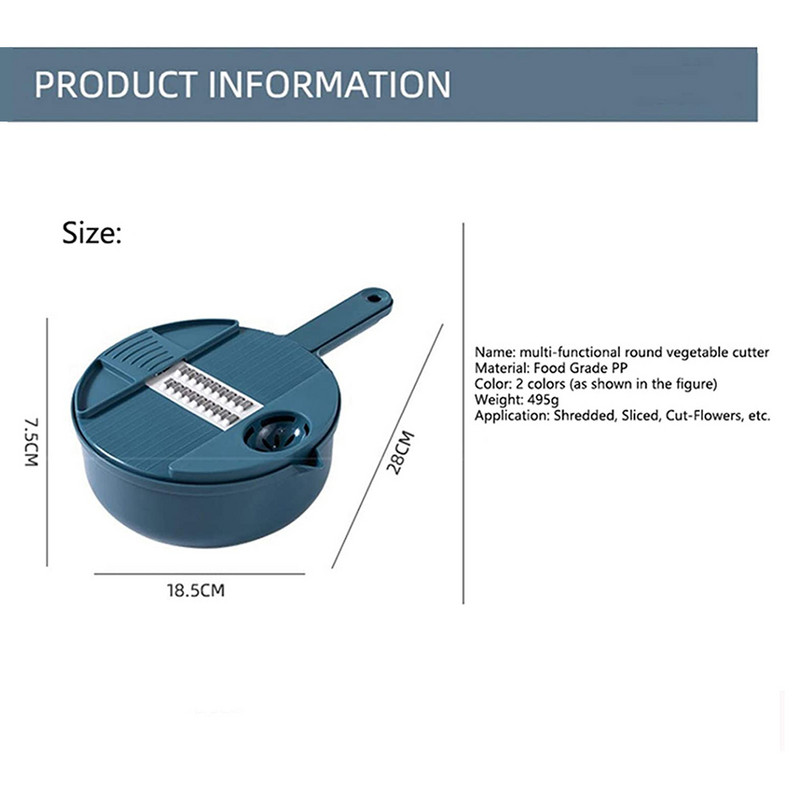 Zöldségvágó szeletelő Konyhai eszközök Rozsdamentes acél műanyag 12 az 1-ben Gyümölcs Burgonya Sárgarépa Hagyma Főző Kütyük Eszköztartozékok
