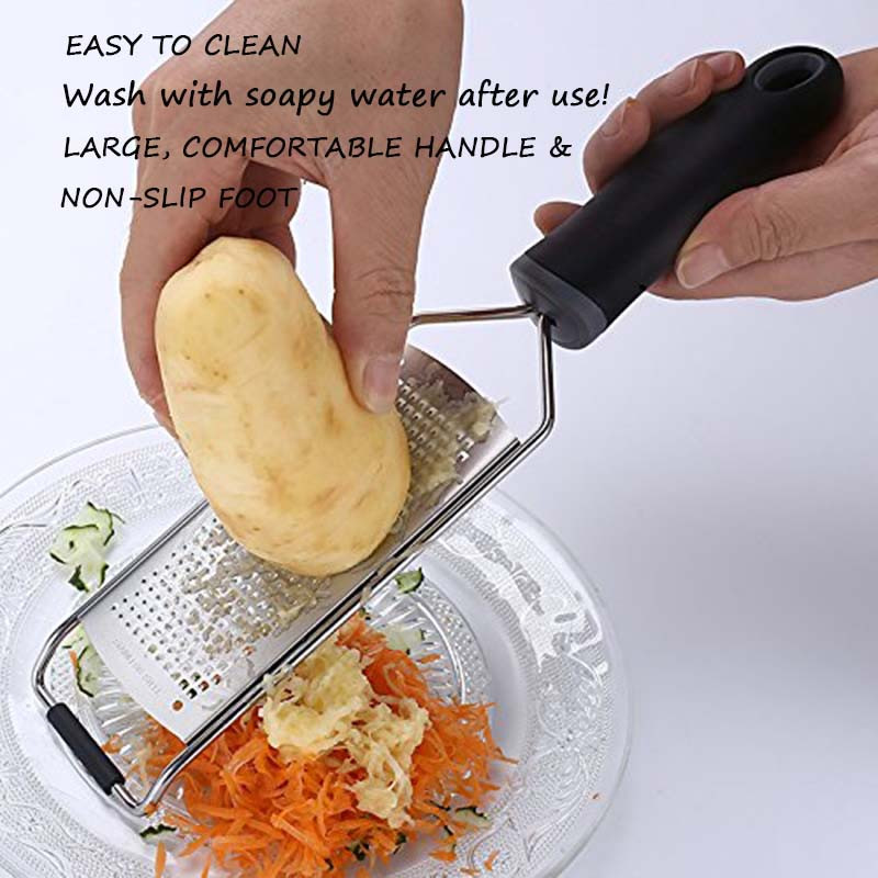 TEENRA Zester de brânză din oțel inoxidabil ciocolată lămâie ghimbir răzătoare pentru cartofi Răzătoare manuală pentru brânză Răzătoare cu capac de protecție