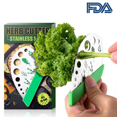 Cutter multifuncțional de curățat de ierburi, vanilie, legume, verdeață, pentru îndepărtarea frunzelor, cu 9 găuri, din oțel inoxidabil, pentru a curăța, unelte de bucătărie pentru gătit