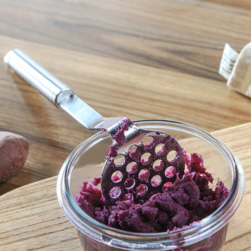 Új burgonyaprés rozsdamentes acél konyhai gyümölcscentrifuga, puha burgonya kézi pépesítő, gyümölcspüré sült krumplipüré