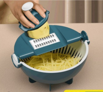 9 u 1 višenamjenski rezač povrća s košarom za odvod Kuhinjski alat za rezanje čipsa Rezač za rotkvice Sjeckalica