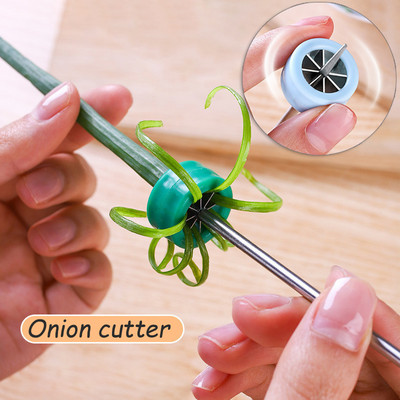 Plum Blossom Onion Cutter Πολυλειτουργικός ανοξείδωτος χάλυβας μαχαίρι λαχανικών πράσινο κρεμμύδι τεμαχιστής τεμαχιστής εστιατορίου Κουζίνα Gadget