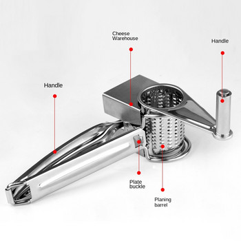 Εγχειρίδιο Τρίφτης Τυριών από ανοξείδωτο χάλυβα Εργαλείο συμπλήρωμα παιδικής τροφής για μύλο καρυδιών και φρούτων και λαχανικών