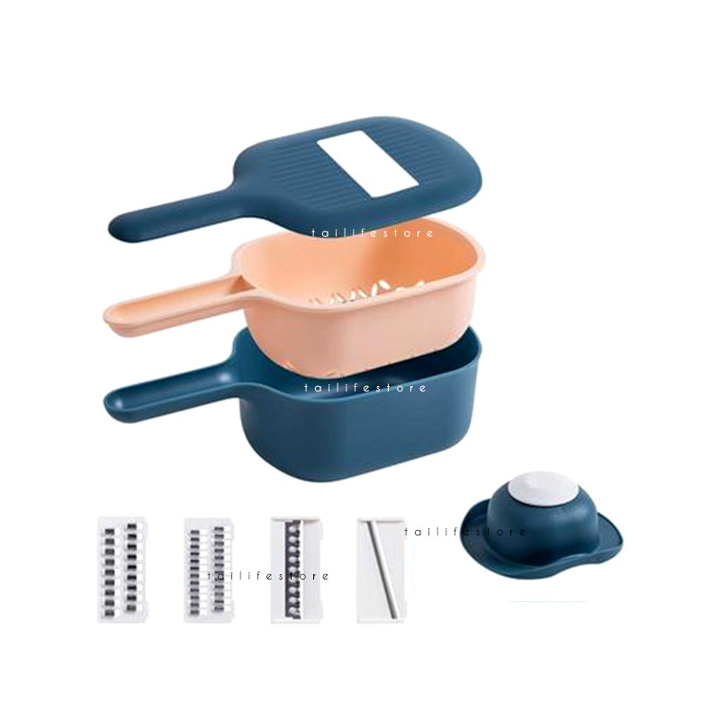 8 db PP rozsdamentes acél zöldségvágó mandolin szeletelő hámozó tároló kosárreszelő konyhai eszköz burgonya sárgarépa sajthoz