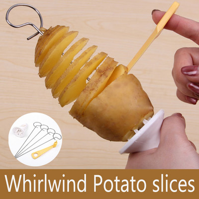 Εγχειρίδιο DIY Potato Spiral Cutter String Rotate Potato Chips Tower Slicer Swisted Potato Cutter Χρήσιμα εργαλεία κουζίνας