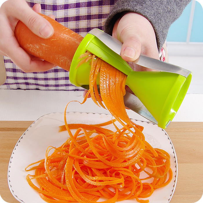 Tăiător de tăiței de legume Spiralizator Cutter în spirală Răzătoare de morcovi pentru Spaghete de legume Tăiător de salată Gadget de bucătărie Instrumente de gătit