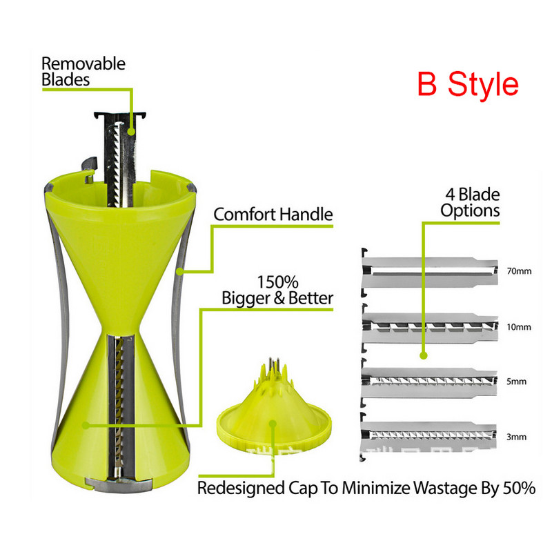 Tăiător de tăiței de legume Spiralizator Cutter în spirală Răzătoare de morcovi pentru Spaghete de legume Tăiător de salată Gadget de bucătărie Instrumente de gătit