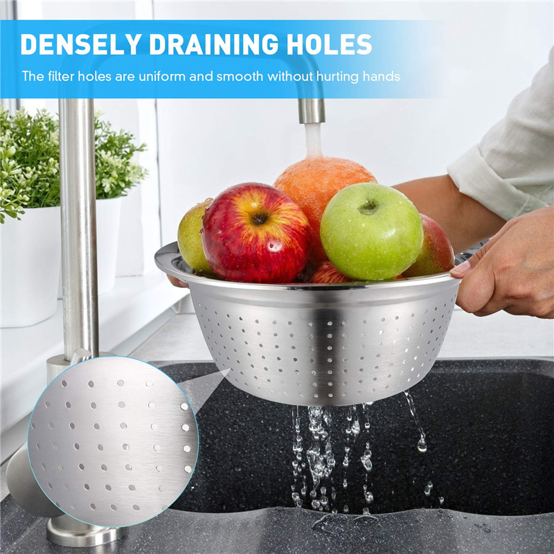 Rezač povrća Odvodna košara 3 u 1 Nehrđajući čelik Višenamjenska ribalica za povrće Julienne Aparat za salatu Zdjela Upotreba u kuhinji