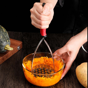 Ανοξείδωτος ατσάλι πατάτας θρυμματιστής Ricer Potatoes Garlic Mud Masher Press Smooth Πουρέ λαχανικών Εργαλεία φρούτων Κουζίνα Gadget