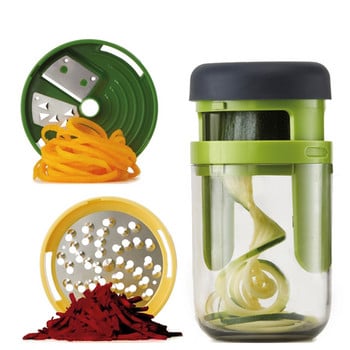 3 σε 1 Handheld Spiralizer Κόφτης λαχανικών φρούτων Τρίφτης καρότου αγγουριού Σπιράλ Εργαλείο σαλάτας κολοκυθάκια Noodle Spaghetti Maker