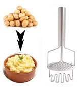 Rozsdamentes acél burgonyaprés Gyümölcs Zöldség Szerszám Prés Zúzó konyhai eszközök Kézi burgonyapüré prés