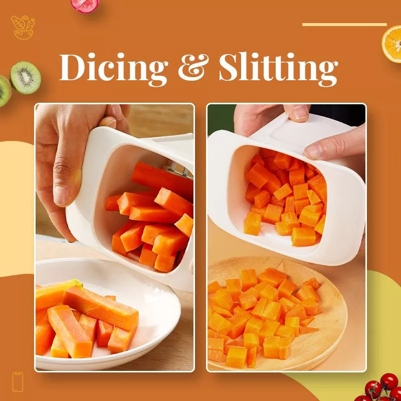 2 viename daržovių smulkintuvas, pjaustomas kubeliais Daugiafunkcis daržovių pjaustytuvas, buitinis rankinis spaudimas svogūnų kubeliais traškučių gaminimo įrankis