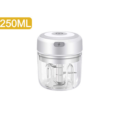 100/250 ml mini-elektriline küüslaugupurustaja, USB laadimismasin Tugev ja vastupidav tšilli köögiviljapurustaja köögitööriist