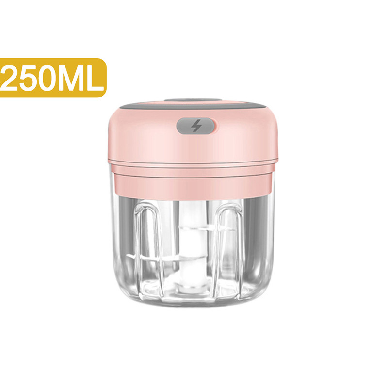 100/250 ml mini-elektriline küüslaugupurustaja, USB laadimismasin Tugev ja vastupidav tšilli köögiviljapurustaja köögitööriist