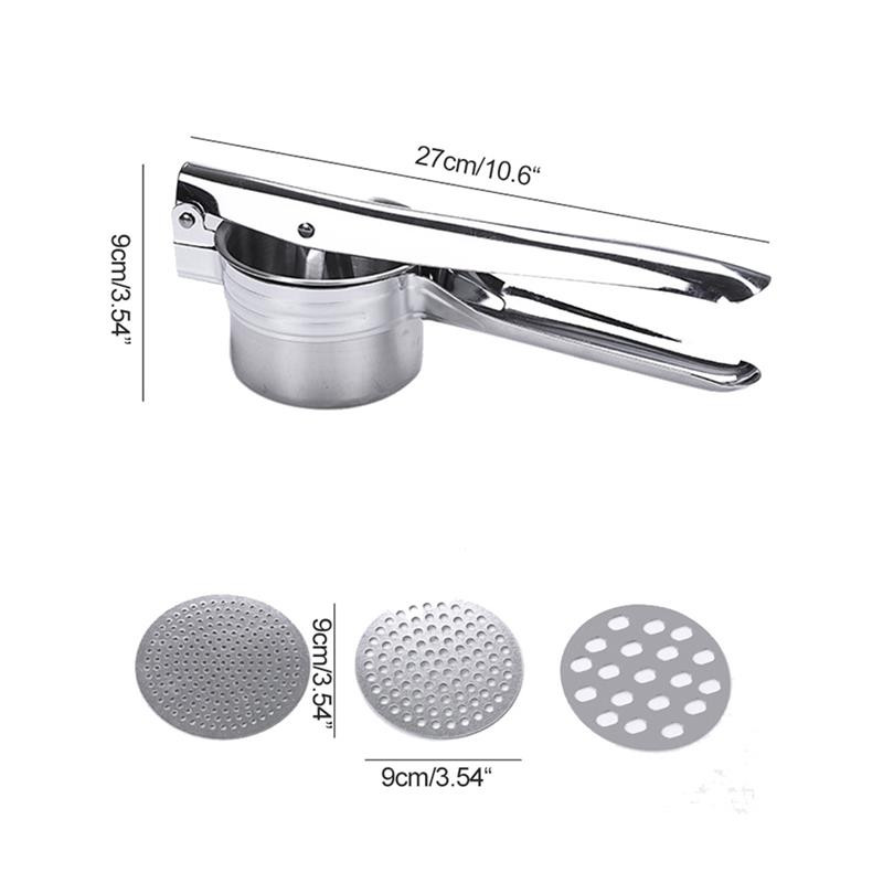 Rozsdamentes acél burgonyanyomó rizsgép nagy, erős püré zöldség-gyümölcslé présgép Burgonyanyomó konyhai kiegészítők