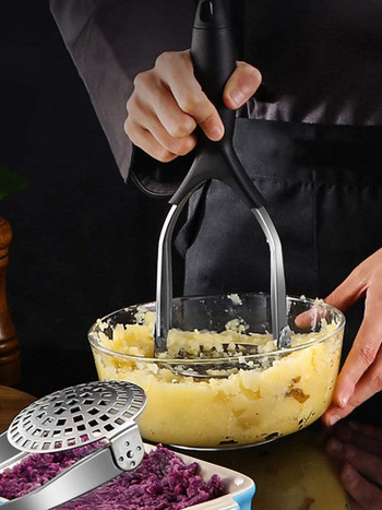 Машина за пресоване на картофи от неръждаема стомана Ricer Пюре Машина за сок Тласкач за картофи Гладко картофено пюре Трошачка Кухненски инструменти