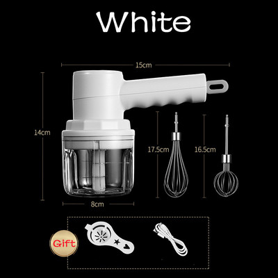 4 az 1-ben kézi elektromos zöldségvágó készlet Vezeték nélküli elektromos fokhagyma sárnyomó Fokhagyma aprító Vágó prés mixer ételszelet