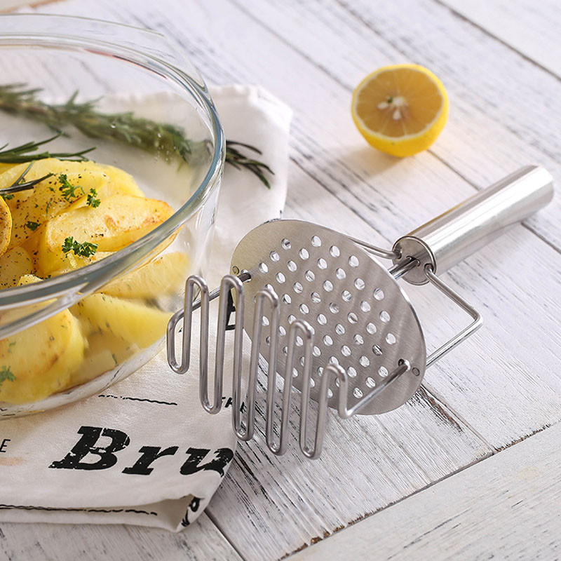 Kézi teleszkópos burgonyanyomó, kétrétegű, rozsdamentes acél burgonyapürényomó Konyhai kiegészítők Konyhai konyhai kellékek