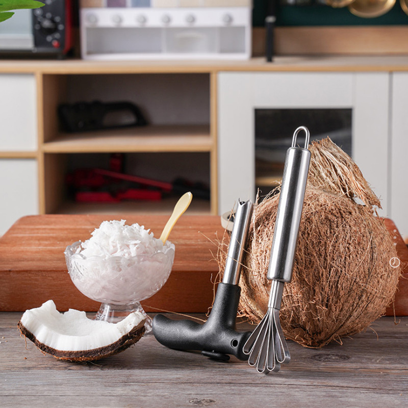 Kokosų atidarytuvas / mėsos ištraukimo skustuvas nerūdijančio plieno vaisių žuvies odos žvynų skustuvas Daugiafunkcis valymo virtuvės priedai