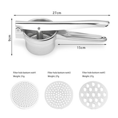 Háromszoros rozsdamentes acél burgonyanyomó többfunkciós püré zöldséggyümölcs présgép Konyhai kellékek Kiegészítők Konyhai eszköz