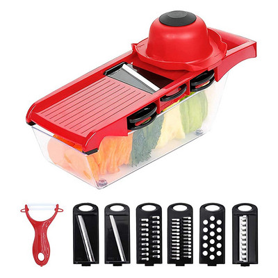 Tăiător de Legume Răzătoare pentru Tăiătoare de Legume Tocător Tăiător Multifuncțional Cuțit Morcovi Fructe Gadget 6 în 1 Unelte de tăiat legume