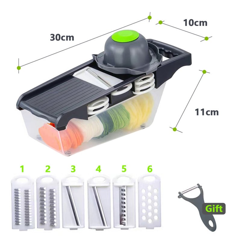 Tăiător de Legume Răzătoare pentru Tăiătoare de Legume Tocător Tăiător Multifuncțional Cuțit Morcovi Fructe Gadget 6 în 1 Unelte de tăiat legume