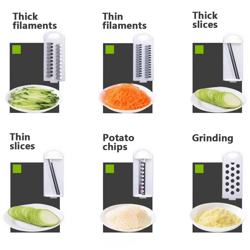 Tăiător de Legume Răzătoare pentru Tăiătoare de Legume Tocător Tăiător Multifuncțional Cuțit Morcovi Fructe Gadget 6 în 1 Unelte de tăiat legume