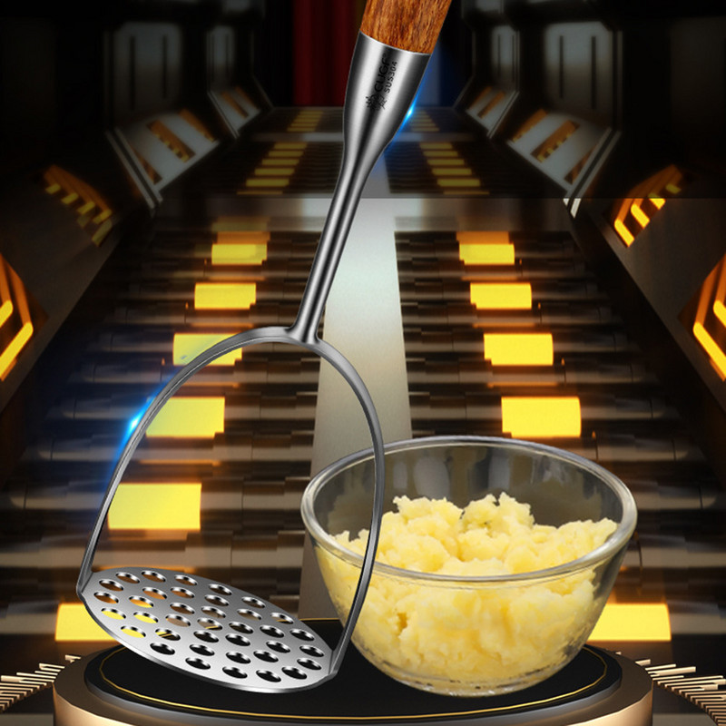 Mașină de zdrobire de cartofi din oțel inoxidabil Mașină de zdrobire pentru alimente pentru bebeluși Unelte pentru storcator de fructe și legume Concasor de presare Accesorii durabile de bucătărie