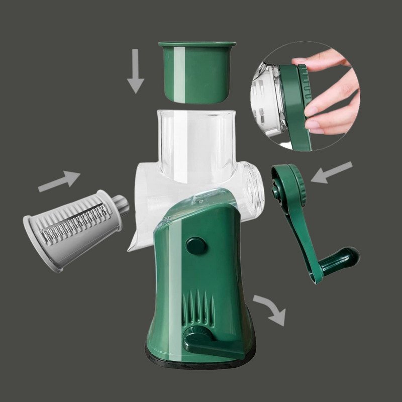 Daugiafunkcis ritininis daržovių trintuvas Rankinis rotacinis trintuvas Bulvių morkų smulkintuvas Sūrio trintuvas Riešutų smulkintuvas Virtuvės reikmenys