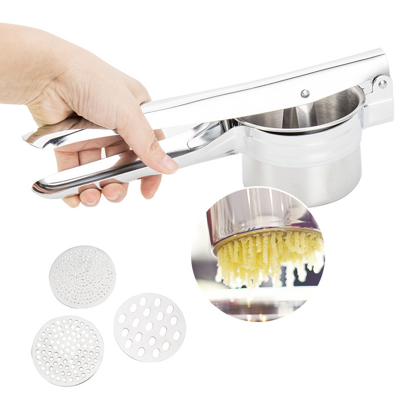 1 set gnječilice za krumpir i povrće od nehrđajućeg čelika, kaše od bundeve i krumpira, preša za kuhinjske alate