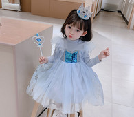 Dječja elegantna princeza haljina s kratkim ili dugim rukavima