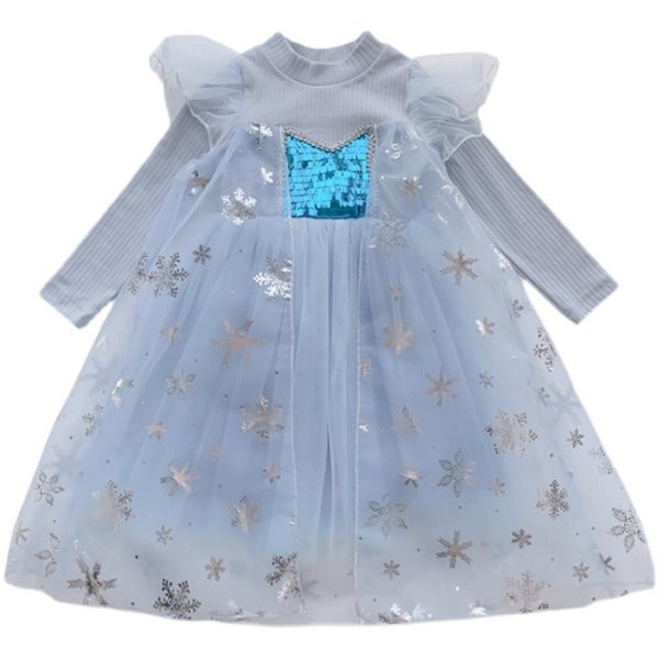 Dječja elegantna princeza haljina s kratkim ili dugim rukavima