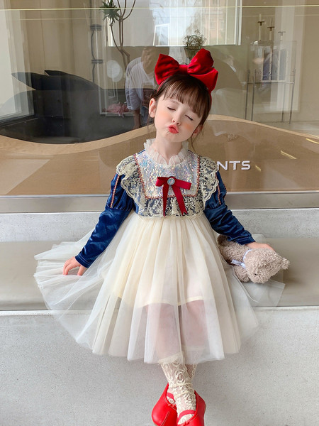 Rochie moderna pentru copii cu dantela si tul